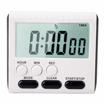 Temporizador de cocina digital LCD grande magnético - Negro / Blanco