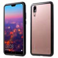 Huawei P20 Magnetic Case with Tempered Glass Back - Black