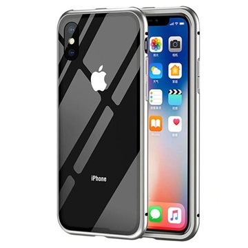 iPhone X Magnetic Case with Tempered Glass Back - Grey