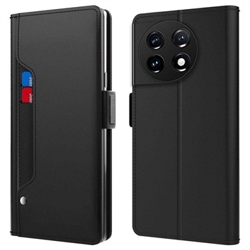 Funda con Tapa con Espejo de Maquillaje para OnePlus 11 - Negro