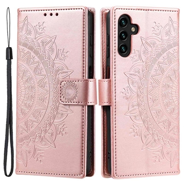 Funda Mandala Series para Samsung Galaxy A54 5G - Estilo Cartera - Rosa Dorado