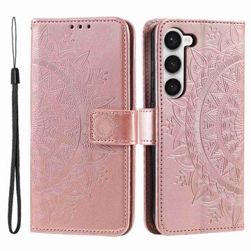 Funda Mandala Series para Samsung Galaxy S23 5G - Estilo Cartera - Rosa Dorado