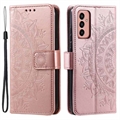 Funda Mandala Series para Samsung Galaxy A14/A14 5G - Estilo Cartera - Rosa Dorado
