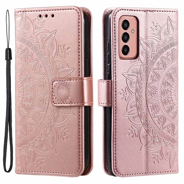 Funda Mandala Series para Samsung Galaxy A14/A14 5G - Estilo Cartera - Rosa Dorado