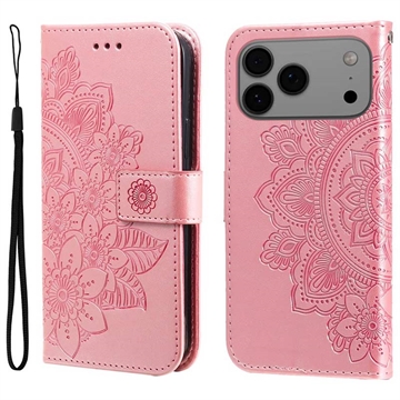 Funda Mandala Series para iPhone 17 Pro Max - Estilo Cartera - Rosa