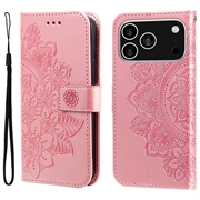 Funda Mandala Series para iPhone 17 Pro - Estilo Cartera - Rosa