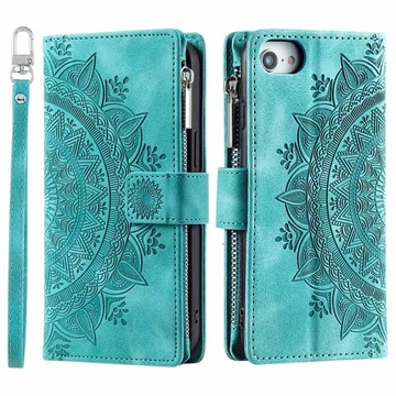 Funda Mandala Series para iPhone 16e - Estilo Cartera - Verde
