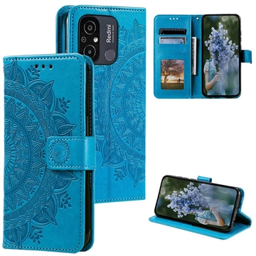 Funda estilo Cartera para Xiaomi Redmi 12C - Serie Mandala - Azul