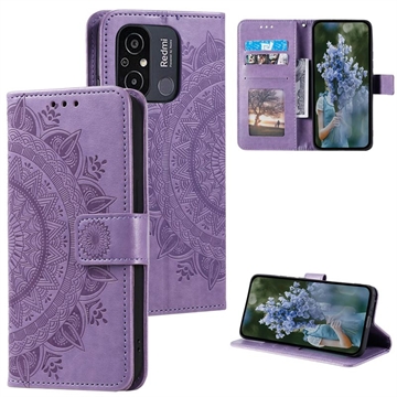 Funda estilo Cartera para Xiaomi Redmi 12C - Serie Mandala - Púrpura