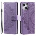 Funda Mandala Series para iPhone 14 - Estilo Cartera - Púrpura