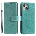 Funda Mandala Series para iPhone 14 - Estilo Cartera - Verde