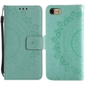 Funda Mandala Series para iPhone 7 8 SE (2020)/SE (2022) - Estilo Cartera - Cian