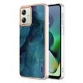Funda TPU Marble Pattern Electrochapada IMD para Motorola Moto G54
