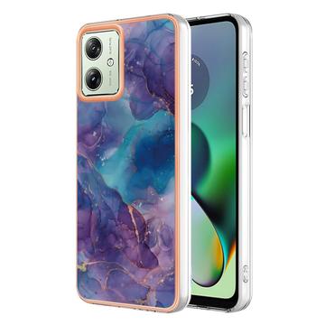 Funda TPU Marble Pattern Electrochapada IMD para Motorola Moto G54