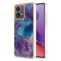 Funda TPU Marble Pattern Electrochapada IMD para Motorola Moto G84