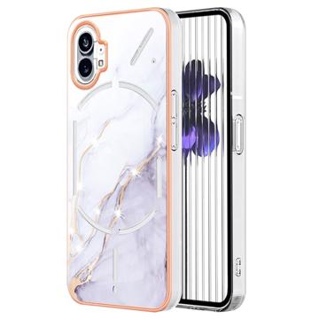 Funda TPU Marble Pattern Electrochapada IMD para Nothing Phone (1)