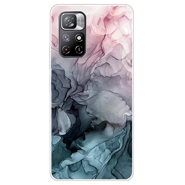 Funda TPU Marble Pattern IMD para Xiaomi Redmi Note 11 Pro/Note 11 Pro 5G - Gris / Rosa