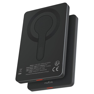 Maxlife MXPB-05 Banco de energía inalámbrico magnético de 10000mAh - 15W - Negro