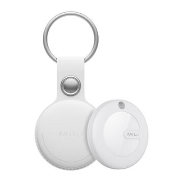 MiLi HD-P16 Bluetooth Tracker / Keyfinder para iOS con llavero de cuero - Blanco