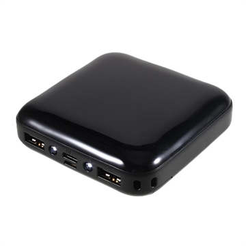 Mini Power Bank 10000mAh - 2x USB - Negro