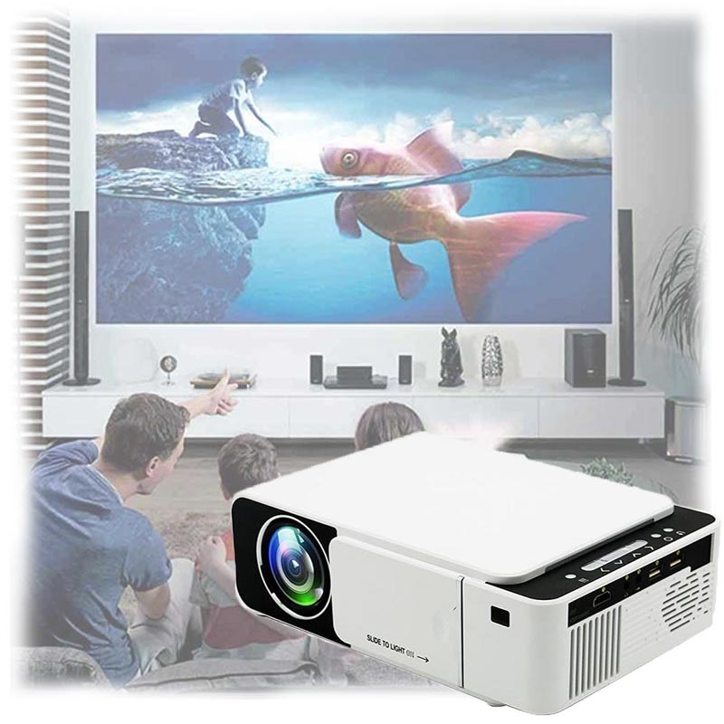 Mini proyectores portátiles LED micro proyector 1080P proyector de teatro  para reuniones en casa (versión actualizada más reciente)