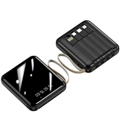 Mini Power Bank 20000mAh - 2x USB, Lightning, USB-C, MicroUSB - Negro