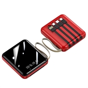Mini Power Bank 20000mAh - 2x USB, Lightning, USB-C, MicroUSB - Rojo
