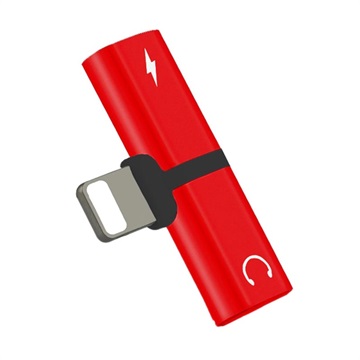 Adaptador Lightning Mini T-Shape 2-en-1 - iPhone XS Max/XS/XR - Rojo