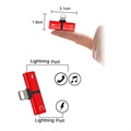 Adaptador Lightning Mini T-Shape 2-en-1 - iPhone XS Max/XS/XR - Rojo