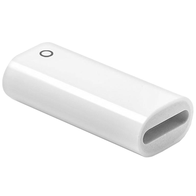 Miniature Portable Apple Pencil Lightning Adapter White