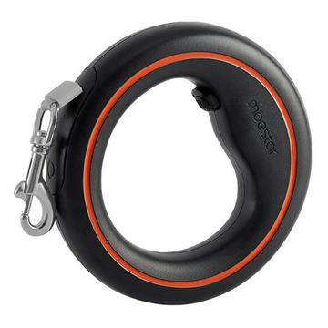Moestar 2nd Gen Air 2023 UFO Correa retráctil para perros con asa en forma de anillo - 3m - Negro / Naranja