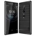 Funda TPU con Fibra de Carbono Mofi para Sony Xperia XZ2 Premium - Negro