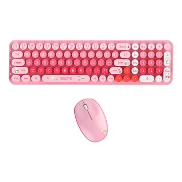 Set de teclado y ratón inalámbricos Mofii Baby Bear - QWERTY - Rosa