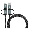 Momax OneLink 4-in-1 Universal Cable - USB-C, MicroUSB, USB 2.0 - 1.2m