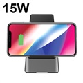 Soporte de Mesa con Carga Inalámbrica Qi Momax Q.Dock 3 UD15 - 15W - Negro