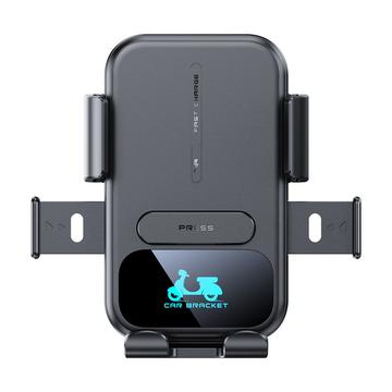 Soporte para teléfono de moto/Cargador inalámbrico - 15W - Negro