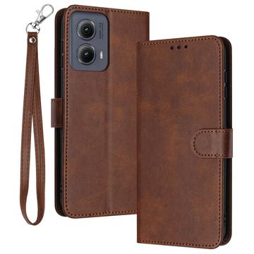 Funda con Cierre Magnético para Motorola Edge (2024) - Estilo Cartera - Marrón