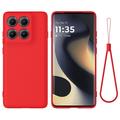 Motorola Edge (2025) Funda de silicona líquida con correa de mano