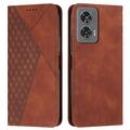 Funda de cartera con diseño de rombos y cierre magnético para Motorola Edge 50 Fusion