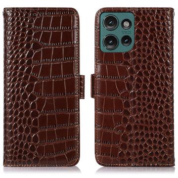 Funda Crocodile con RFID para Motorola Edge 50 Neo - Estilo Cartera