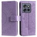 Funda Mandala Series para Motorola Edge 50 Neo - Estilo Cartera - Púrpura