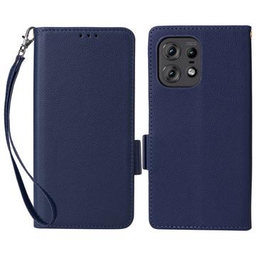 Funda de cartera con cierre magnético para Motorola Edge 50 Pro - Azul Oscuro