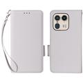 Funda de cartera con cierre magnético para Motorola Edge 50 Ultra/Moto X50 Ultra - Blanco