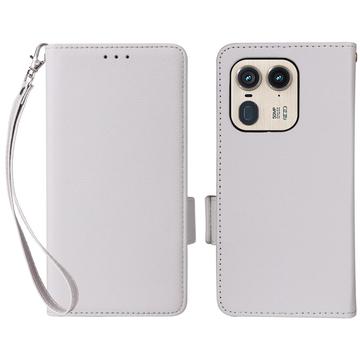 Funda de cartera con cierre magnético para Motorola Edge 50 Ultra/Moto X50 Ultra - Blanco