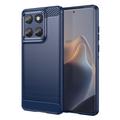 Carcasa de TPU Brushed para Motorola Edge 60/60 Fusion - Fibra de Carbono - Negro - Azul