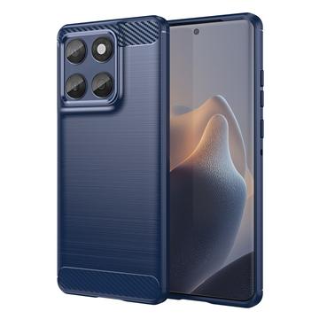 Carcasa de TPU Brushed para Motorola Edge 60/60 Fusion - Fibra de Carbono - Negro - Azul