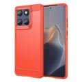 Carcasa de TPU Brushed para Motorola Edge 60/60 Fusion - Fibra de Carbono - Rojo