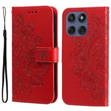 Funda Mandala Series para Motorola Edge 60 Fusion - Estilo Cartera - Rojo