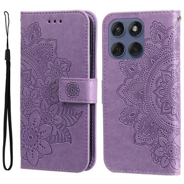 Funda Mandala Series para Motorola Edge 60 Fusion - Estilo Cartera - Púrpura
