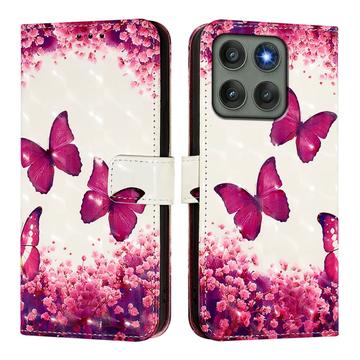 Funda Cartera Wonder Series para Motorola Edge 60 Pro - Mariposas rosas